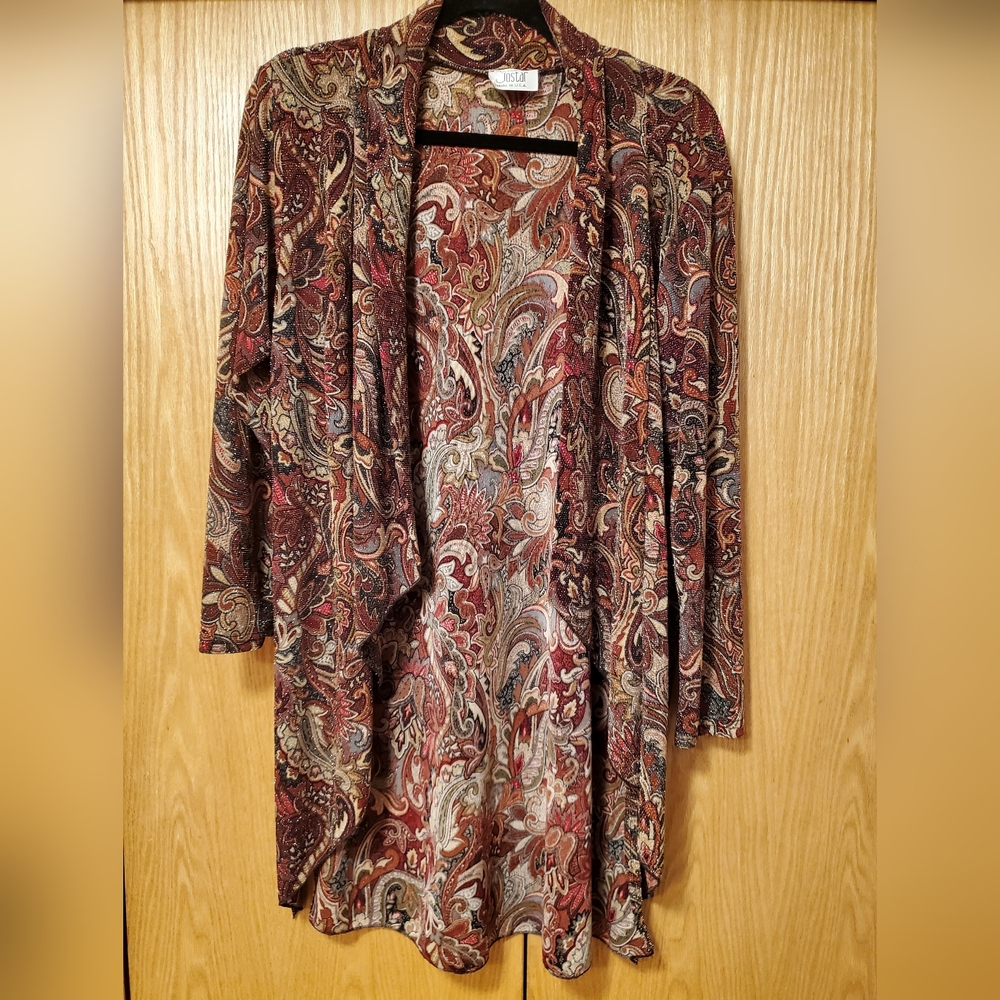 Paisley Patterned Open Cardigan L/XL